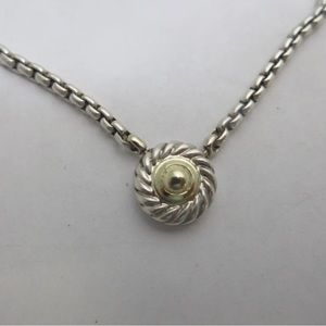 David Yurman Cookie Sterling and 14k Necklace Box Chain 16” Chain